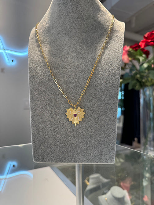 Gold Heart Pendant Necklace