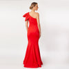 CN7155_One Shoulder Bow Sleeve Gown - Cenia New York